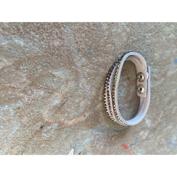 Wrap Bracelet Clip Silver Grey Rhinestone - Picture 3 of 4